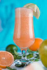 fresh juice from red orange or grapefruit