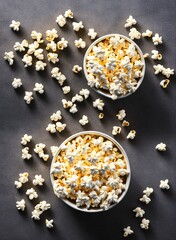 Obraz na płótnie Canvas popcorn in a bowl, colorful