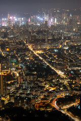 Hong Kong night view, taken from Lion's Rock mountain.