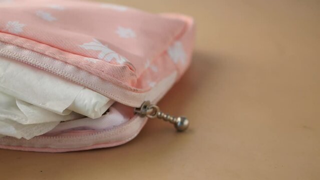 close up of sanitary pad on a table 
