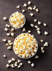 popcorn in a bowl, colorful