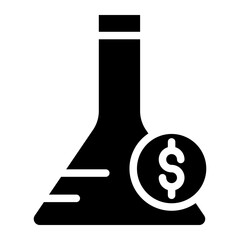 money with laboratory bottle glyph