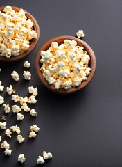popcorn in a bowl, colorful