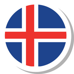 Obraz premium Iceland flag circle shape, flag icon.