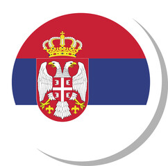 Obraz premium Serbia flag circle shape, flag icon.