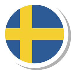 Sweden flag circle shape, flag icon.