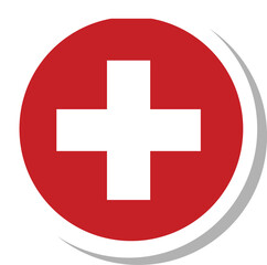 Switzerland flag circle shape, flag icon.