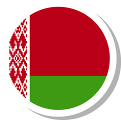 Belarus flag circle shape, flag icon.
