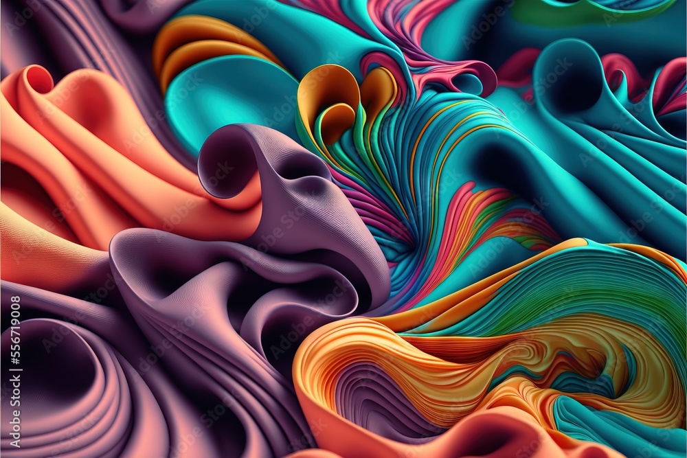 Poster a very colorful abstract painting with a lot of colors on it's surface and a black frame in the midd