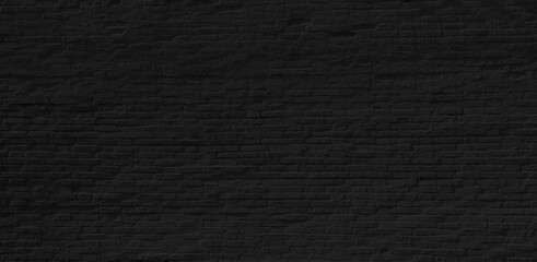 Black brick wall background, brick room, interior texture, wall background.