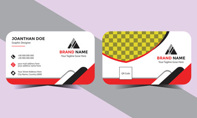 Double-sided creative business card template. Vector illustration. Flat design vector abstract creative - Vector. Horizontal and vertical layout. 