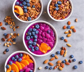 bowl of smoothie with fruits
