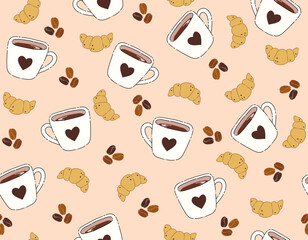 Cute Coffee seamless pattern