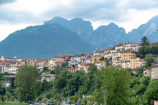 scenic vollage of Belluno, Italy in the Alps