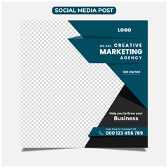 Creative digital marketing agency banner for social media post template