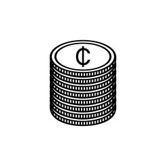 Ghana Currency Icon Symbol, Ghanaian Cedi, GHS Sign. Vector Illustration
