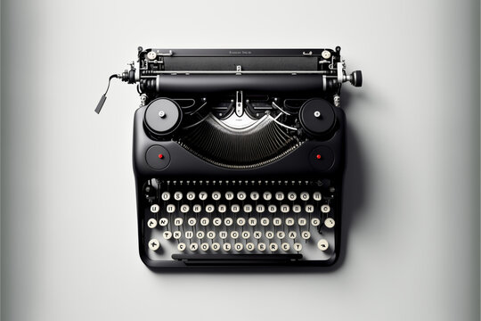 Legacy Black Typewriter With A Shiny Look. Generative AI