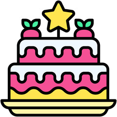 Cake icon, New year realated vector