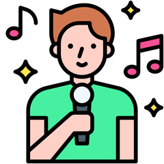 Male singer icon, New year realated vector