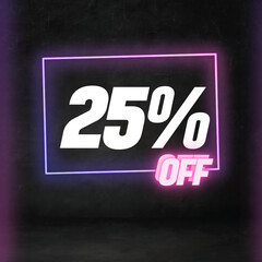 25 percent off discount Black and purple