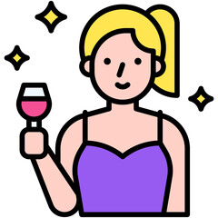 Female guest icon, New year realated vector