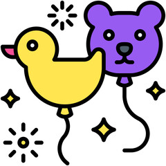Fancy balloons icon, New year realated vector