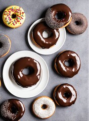 donuts with chocolate and nuts