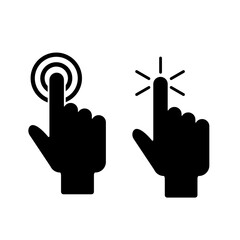 Fototapeta premium Finger Double Click Device Control - Vector Illustration Black Silhouette Design Logo