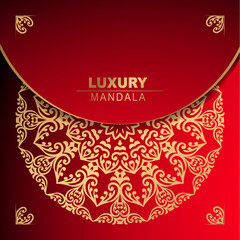 Luxury ornamental mandala design background in gold color