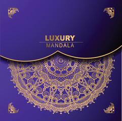 Luxury ornamental mandala design background in gold color