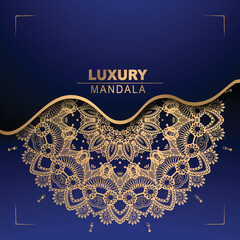 Luxury ornamental mandala design background in gold color