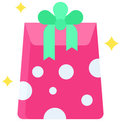 Gift bag icon, New year realated vector