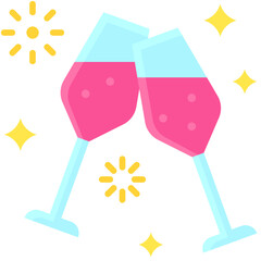 Cheer drinks icon, New year realated vector