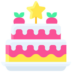 Cake icon, New year realated vector