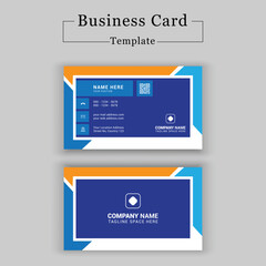 Modern abstract business card template with clean shapes 