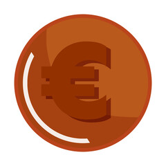 ユーロの銅貨　白フチ