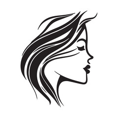 Line Beauty Woman abstract vector illustration. Vector logo design for beauty salon or hair salon or cosmetic design