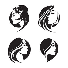 Line Beauty Woman abstract vector illustration. Vector logo design for beauty salon or hair salon or cosmetic design