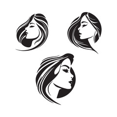 Line Beauty Woman abstract vector illustration. Vector logo design for beauty salon or hair salon or cosmetic design