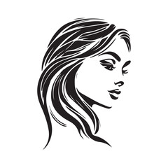 Vector logo design for beauty salon or hair salon or cosmetic design. Line Face for fashion concept beauty minimalist vector illustration