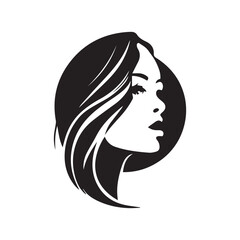 Vector logo design for beauty salon or hair salon or cosmetic design. Line Face for fashion concept beauty minimalist vector illustration