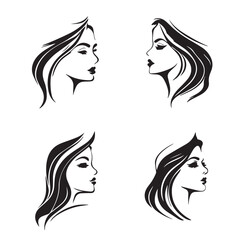 Beauty minimal line vector illustration. Vector logo design for beauty salon or hair salon or cosmetic design
