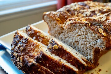 15 Whole Grain White Wheat Bread (Honey Oat Rind) - Made from superfoods including: flaxseed, quinoa, spelt, einkorn wheat, farro, kamut khorasan wheat, bulgur, amaranth, oats, chia, fonio, and teff
