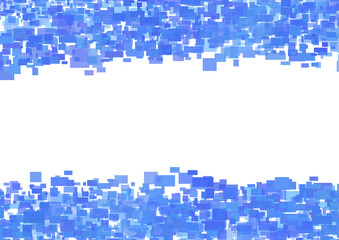 青の四角が重なった上下のフレーム素材