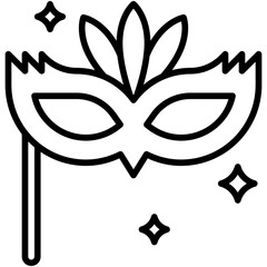 Party mask icon, New year realated vector