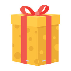 Check out flat icon of gift box 
