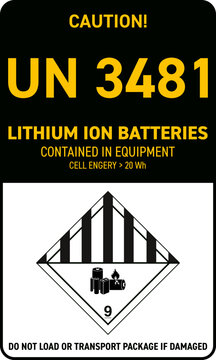 UN 3481 lithium ion batteries with more than 20 Wh