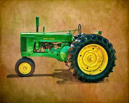 1950s John Deere Model 60 Tractor On Textured Background