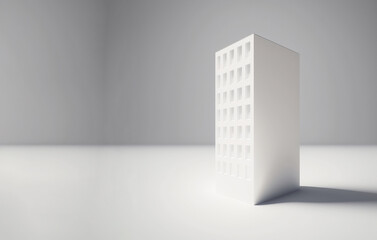 white render of a tall building, textureless