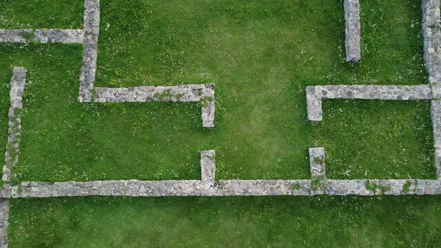 Vista a&eacute;rea y cenital del yacimiento romano de Juli&oacute;briga 